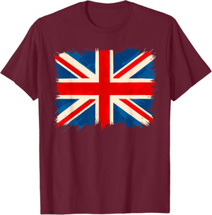 UK Flag United Kingdom Great Britain T-Shirt - T-Shirt | Maroon
