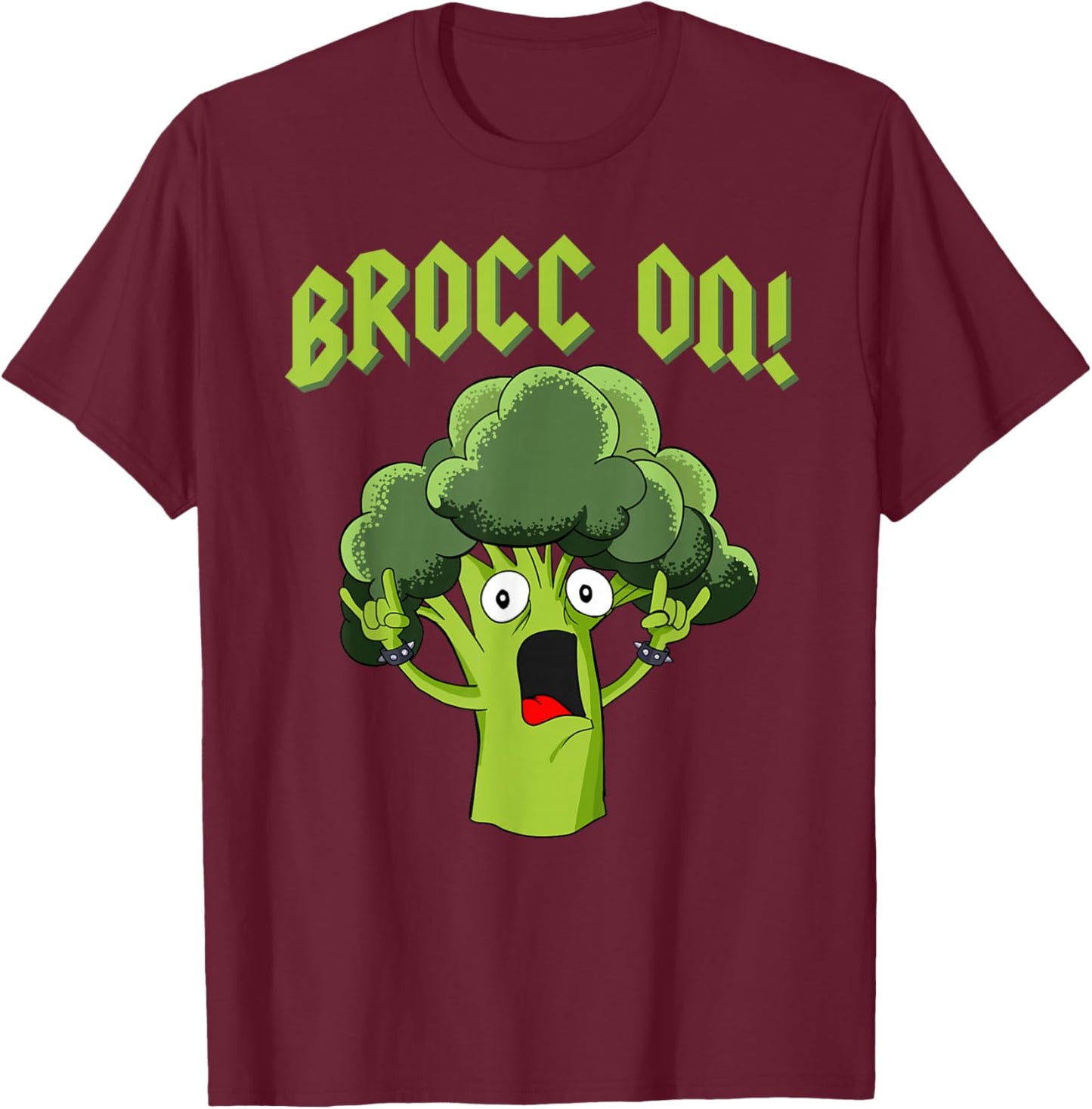 Broccoli Brocc On T-Shirt - T-Shirt | Maroon