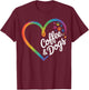 Coffee and Dogs T-Shirt - T-Shirt | Maroon