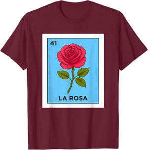 La Rosa Card Mexican Lottery Mexico Men Women Kids T-Shirt - T-Shirt | Maroon