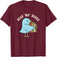 Read Mo Books Cute Bird Reading Kids Book Lover T-Shirt - T-Shirt | Maroon
