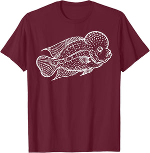 Flowerhorn Fish T-Shirt - T-Shirt | Maroon