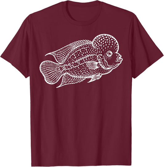 Flowerhorn Fish T-Shirt - T-Shirt | Maroon