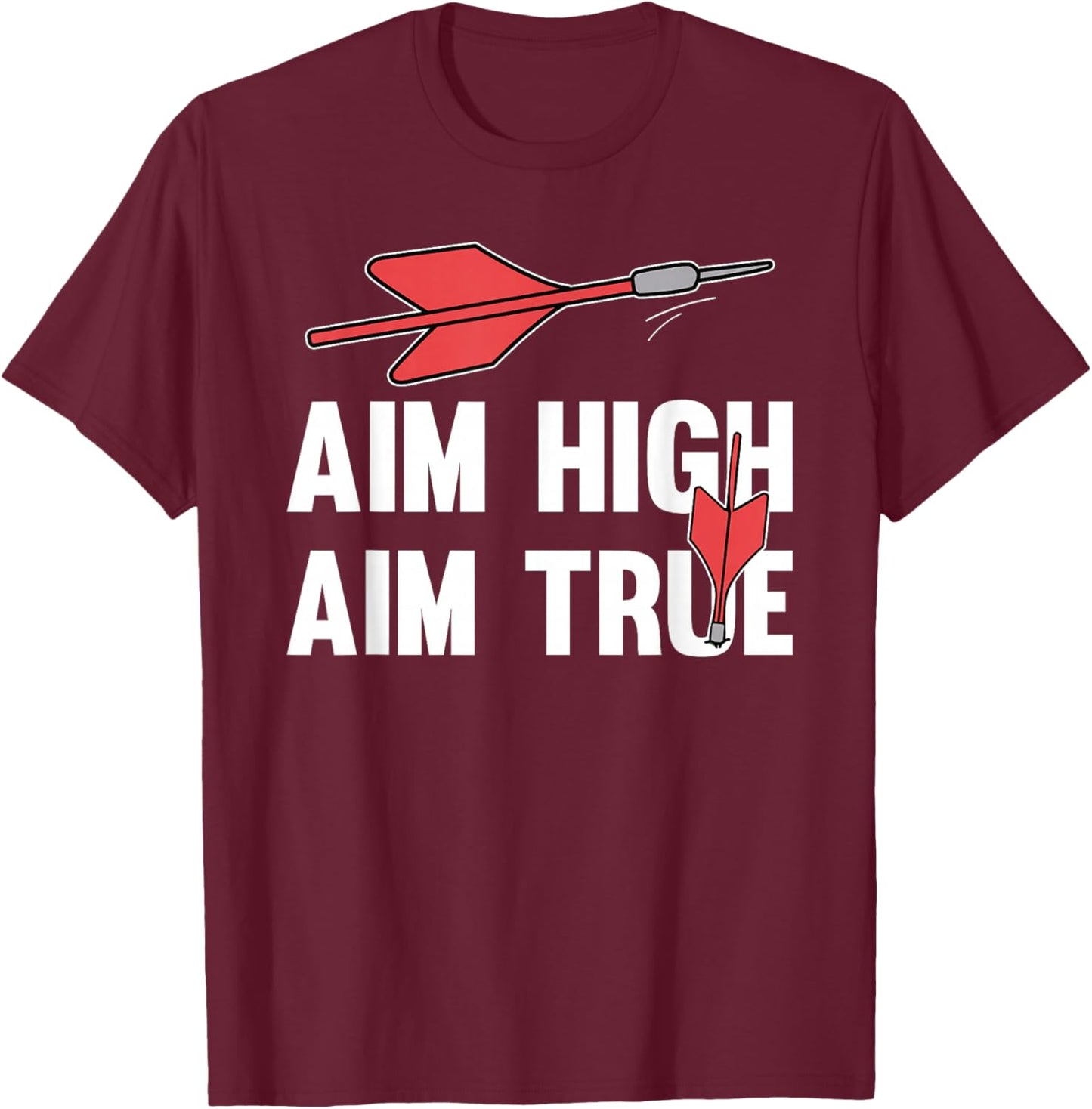 Aim High, Aim True Lawn Darts T-Shirt - T-Shirt | Maroon