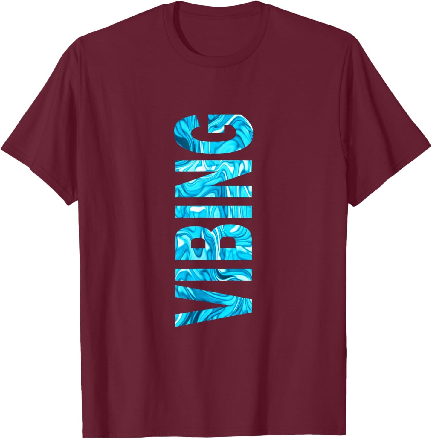 Blue Color Vibing Melted Blue Graphic T-Shirt - T-Shirt | Maroon