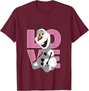 Disney Frozen Valentine's Day Love from Olaf Cute Pose T-Shirt - T-Shirt | Maroon