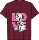 Disney Frozen Valentine's Day Love from Olaf Cute Pose T-Shirt - T-Shirt | Maroon