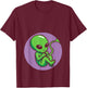 Pregnant Alien - Expectant Mom to Be Fetus Embryo Baby T-Shirt - T-Shirt | Maroon