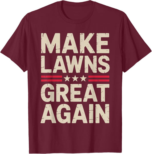 Funny Lawn Mower Art Women Lawn Mowing Landscaper T-Shirt - T-Shirt | Maroon