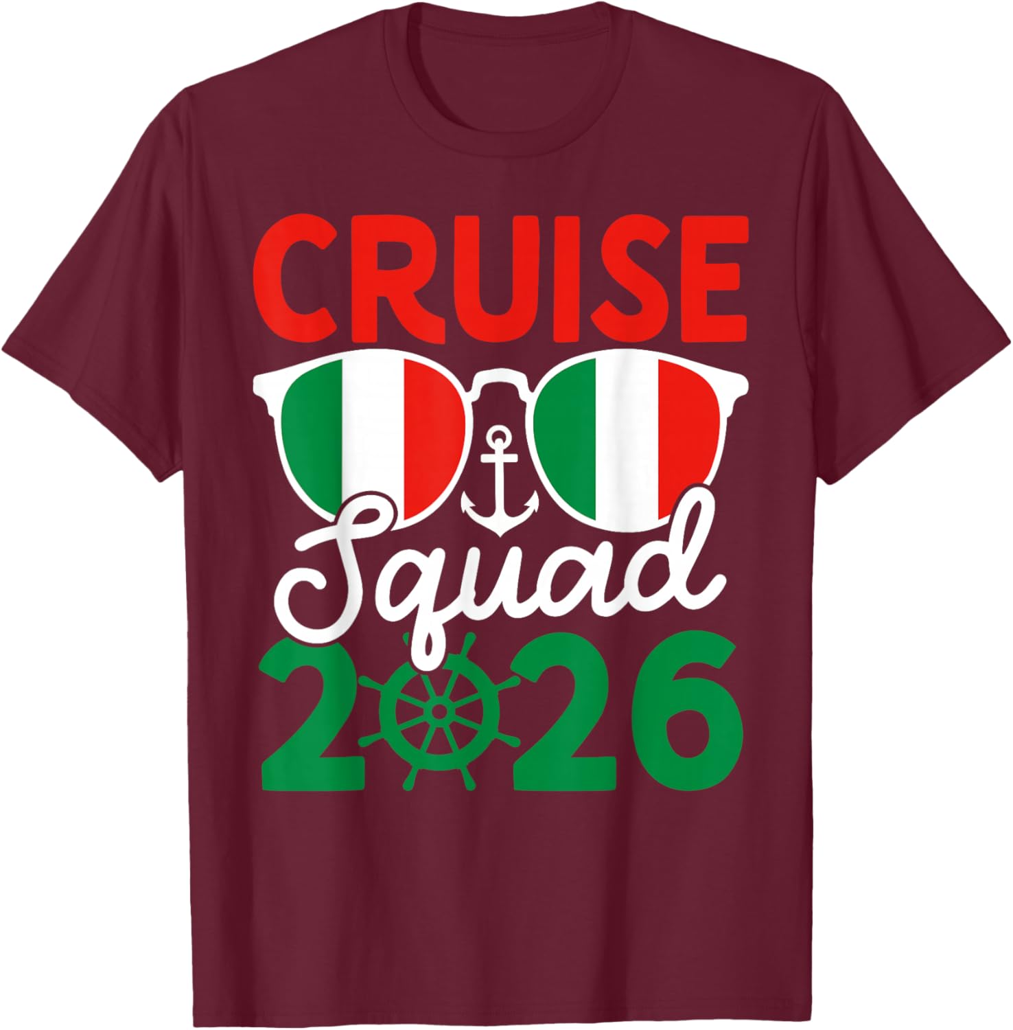 Italy Cruise Squad 2026 Summer Vacation Matching Family T-Shirt - T-Shirt | Maroon