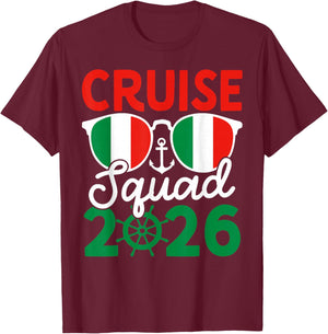 Italy Cruise Squad 2026 Summer Vacation Matching Family T-Shirt - T-Shirt | Maroon