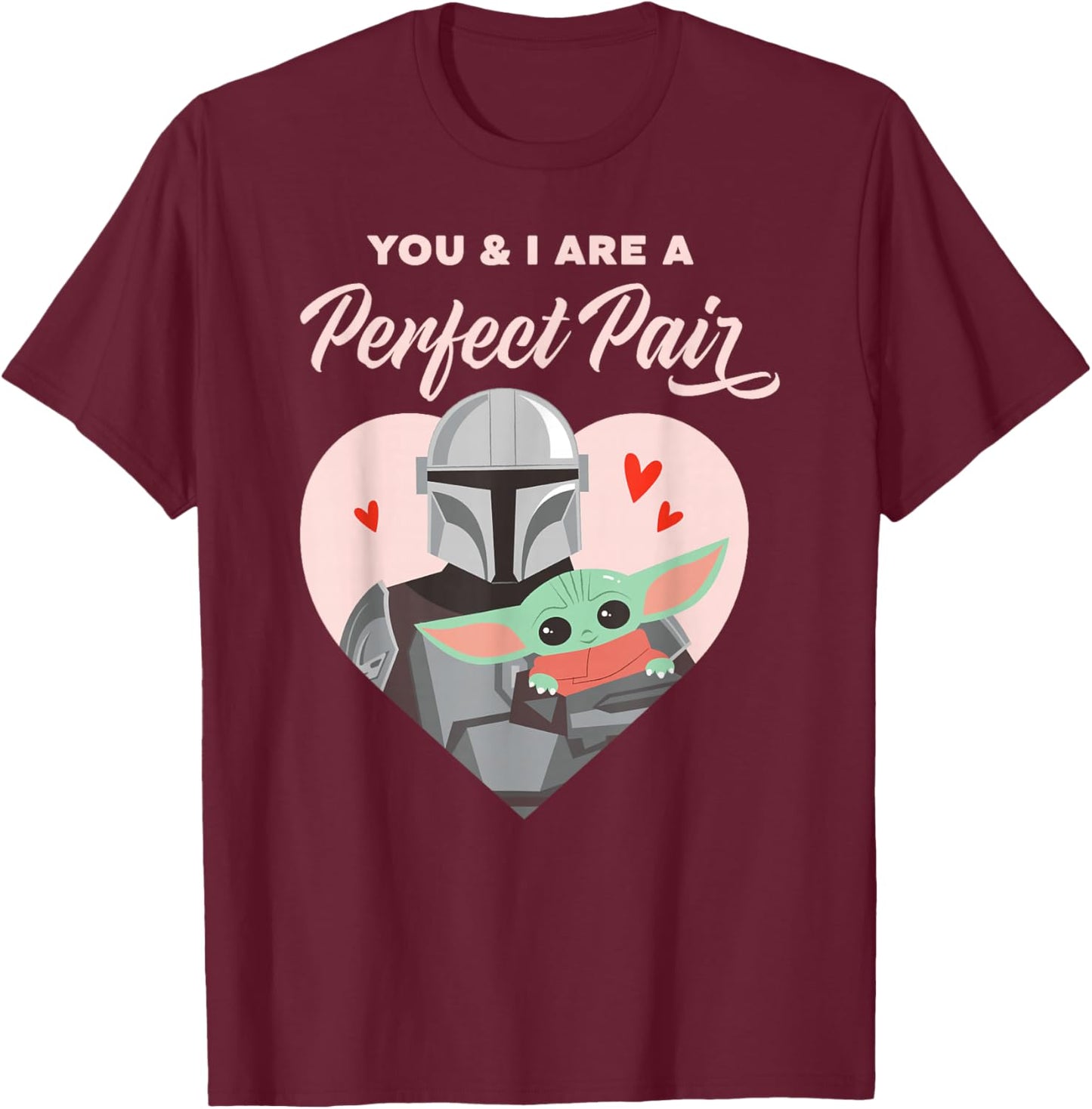 Star Wars The Mandalorian Valentine's Day Perfect Pair T-Shirt - T-Shirt | Maroon