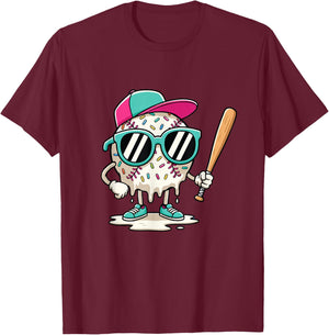 Dripping Baseball - Baseball Lover Player Baseballer T-Shirt - T-Shirt | Maroon