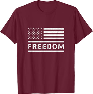 Freedom Shirt American Flag Graphic Patriotic Freedom T-Shirt - T-Shirt | Maroon
