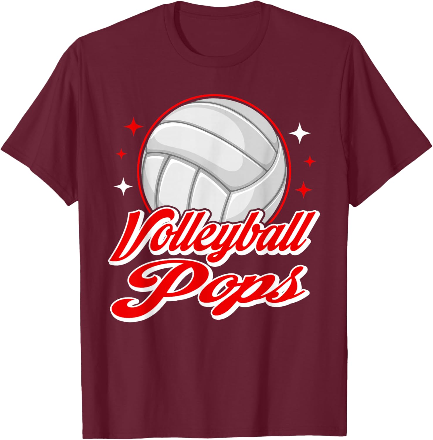 Volleyball Pops Sport Volleyball Player T-Shirt - T-Shirt | Maroon