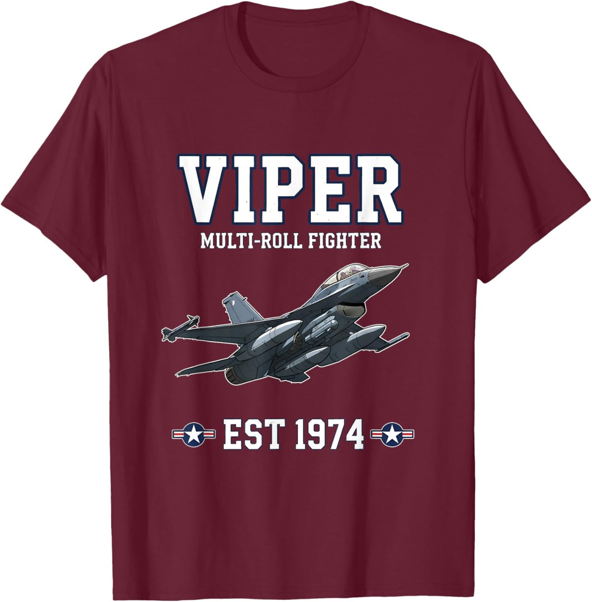 Viper Jet Fighter Collegiate Graphic T-Shirt - T-Shirt | Maroon