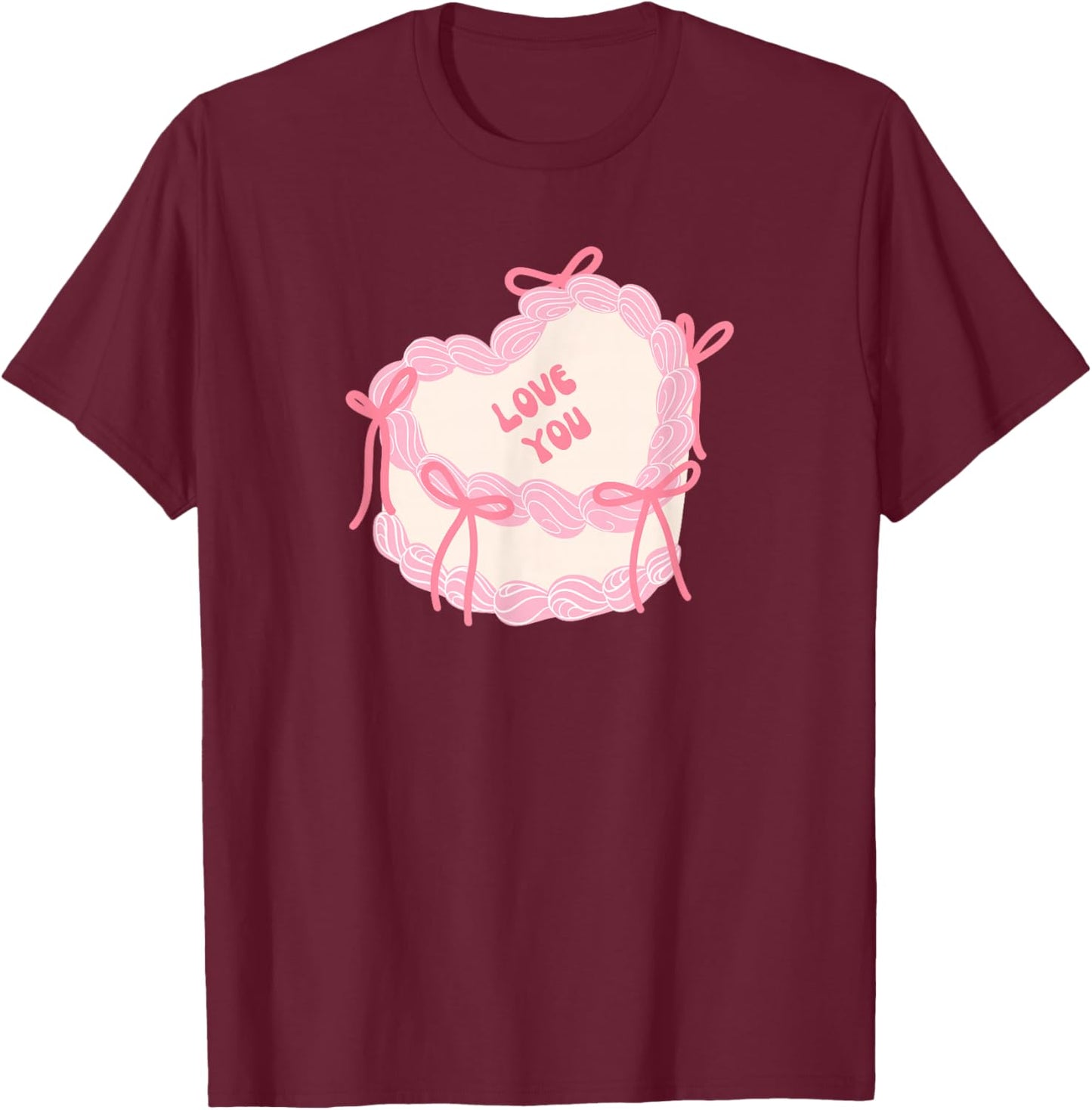 Valentine's Day Cake T-Shirt - T-Shirt | Maroon