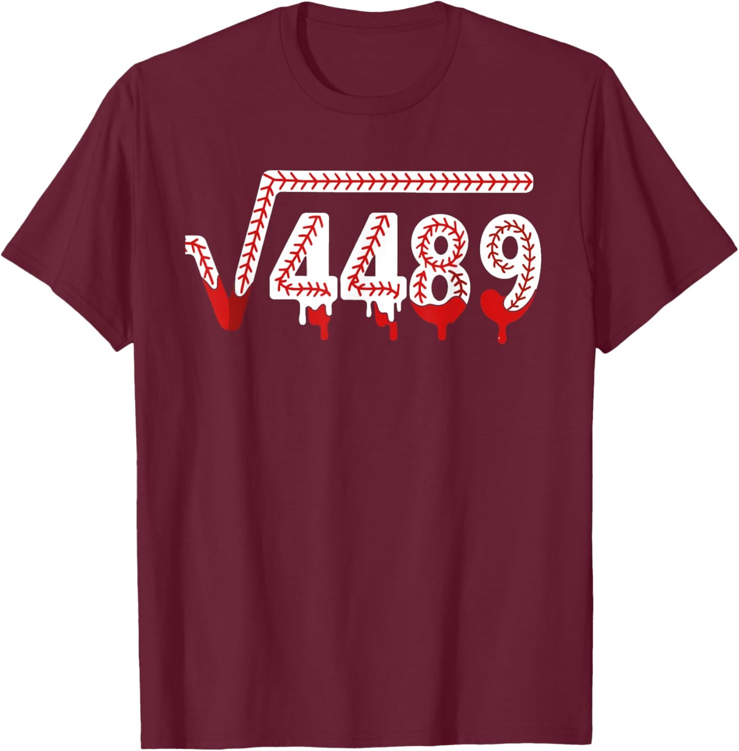 67 Ice Cream Drip Meme Baseball Square Root 4489 Slang Math T-Shirt - T-Shirt | Maroon