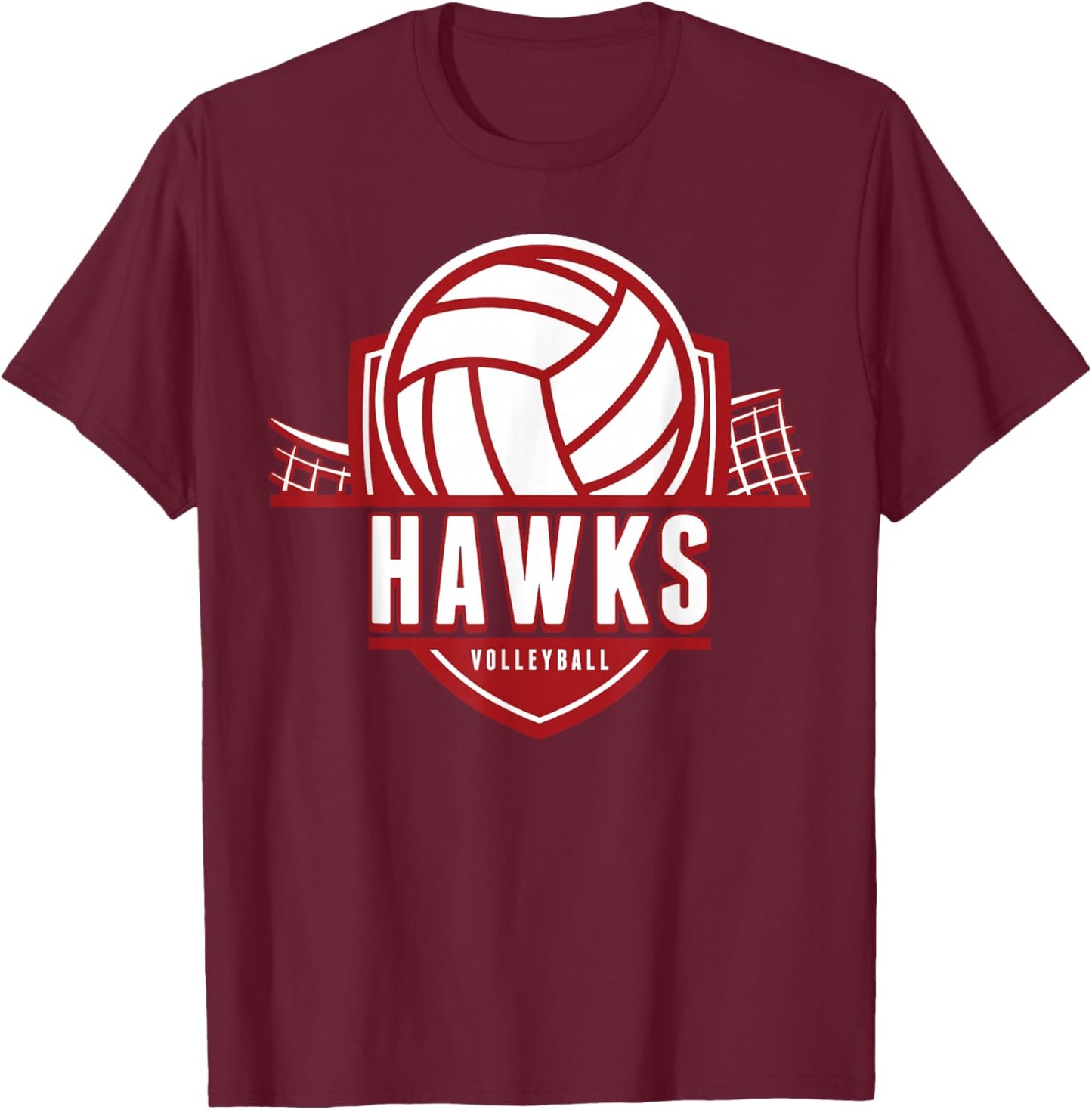 Hawks Volleyball Back to School Spirit M T-Shirt - T-Shirt | Maroon