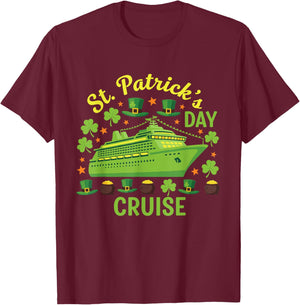 St Patrick's Day Cruise 2026 Family Matching Vacation Squad T-Shirt - T-Shirt | Maroon