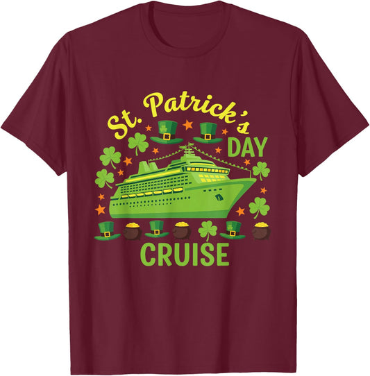 St Patrick's Day Cruise 2026 Family Matching Vacation Squad T-Shirt - T-Shirt | Maroon