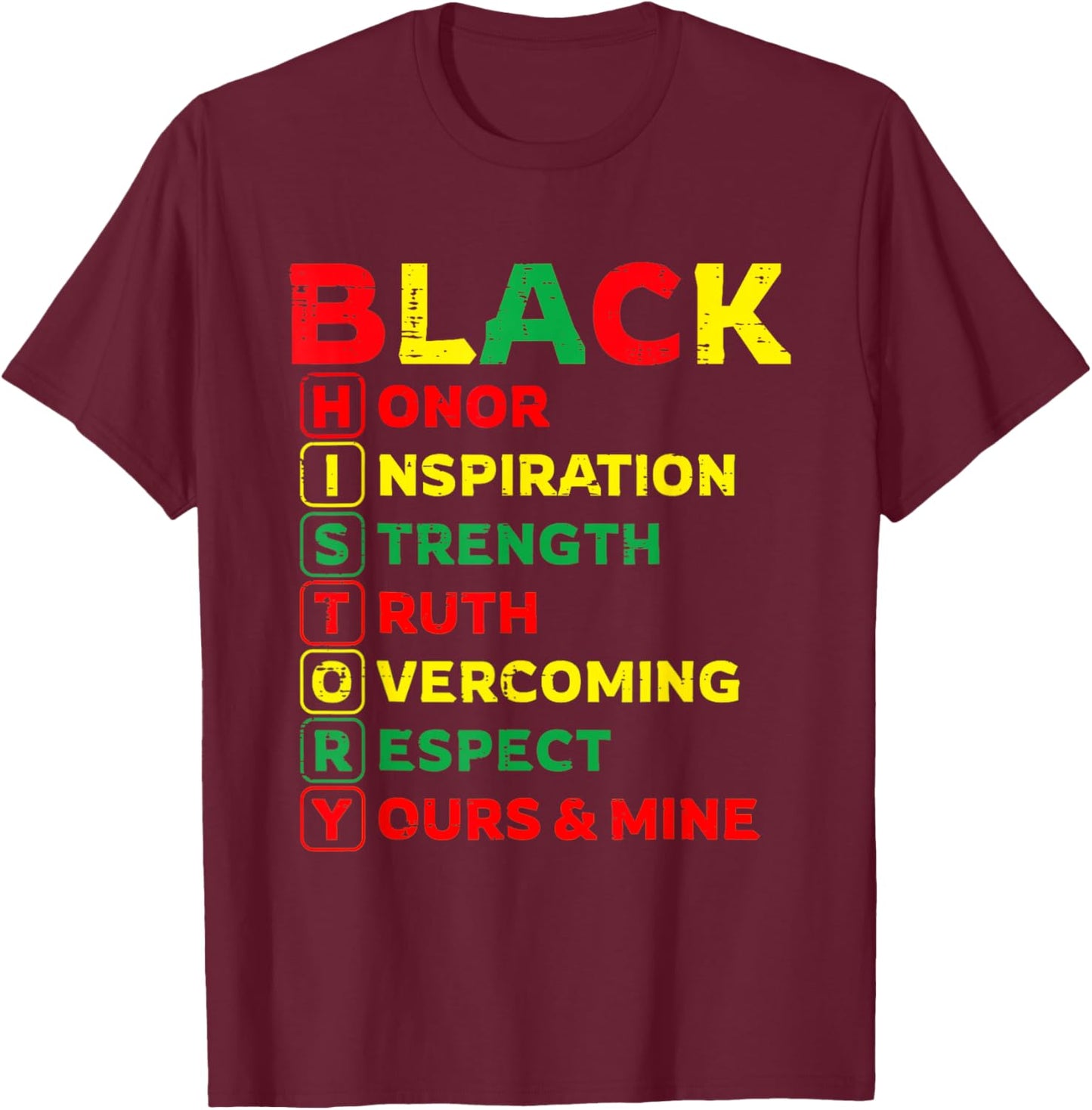 Black History Month Honor Inspiration Strength Truth Women T-Shirt - T-Shirt | Maroon