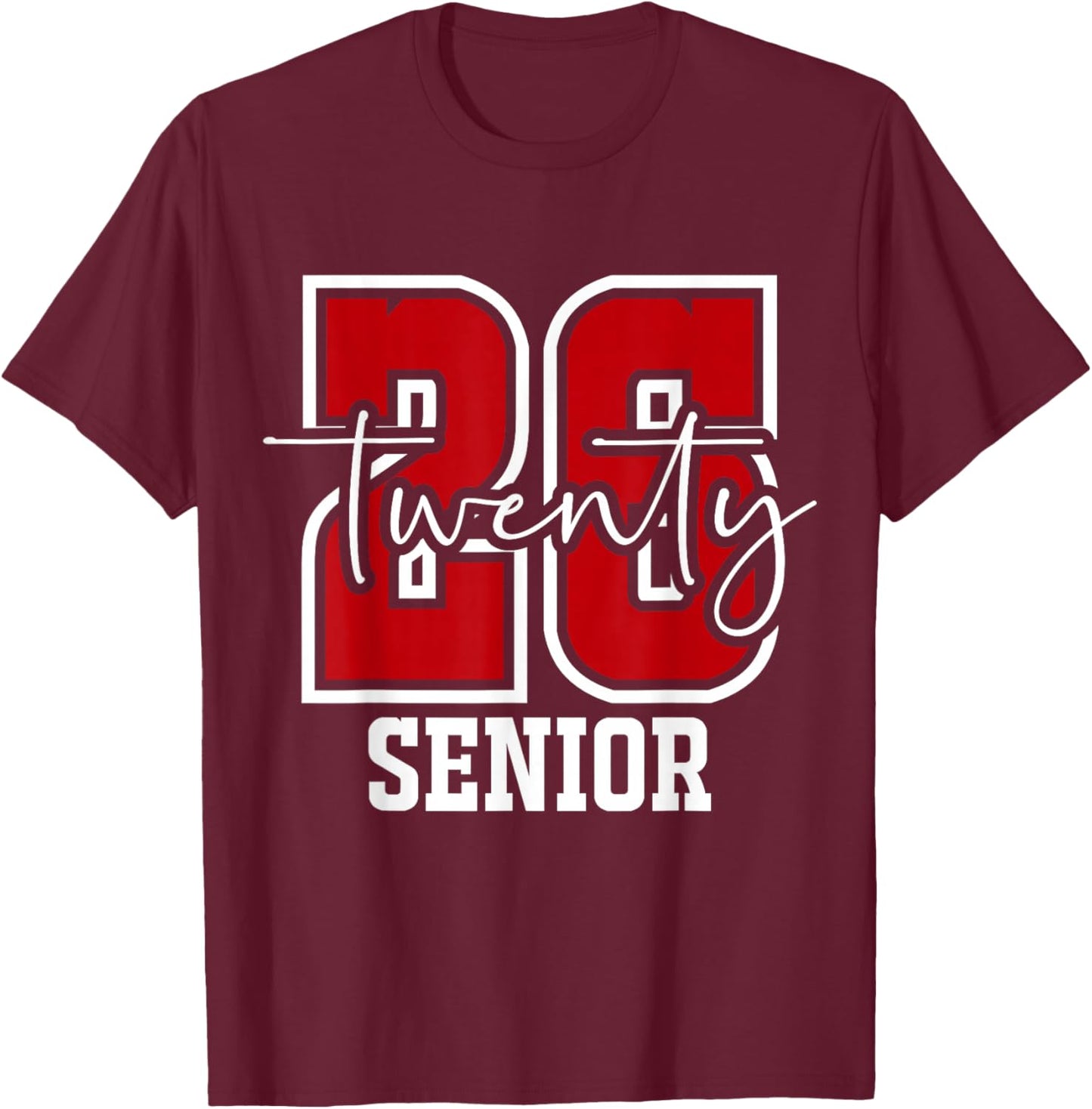 Class of 2026 Senior Graduation from High School College T-Shirt - T-Shirt | Maroon