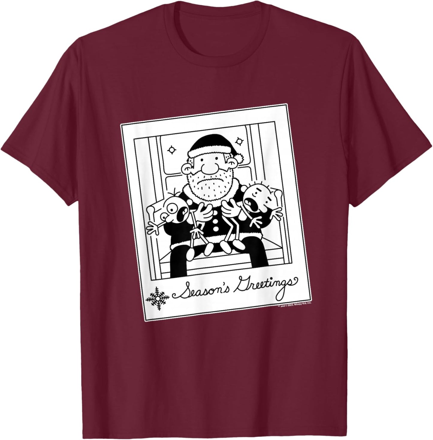 Diary of a Wimpy Kid Santa Greeting's Photo T-Shirt - T-Shirt | Maroon