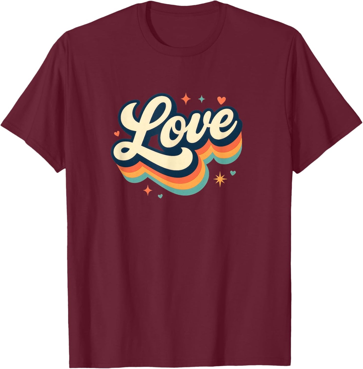 Retro Love T-Shirt - T-Shirt | Maroon