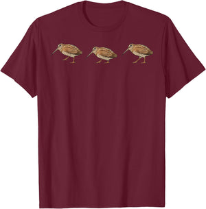 Funny American Woodcock Dance T-Shirt - T-Shirt | Maroon
