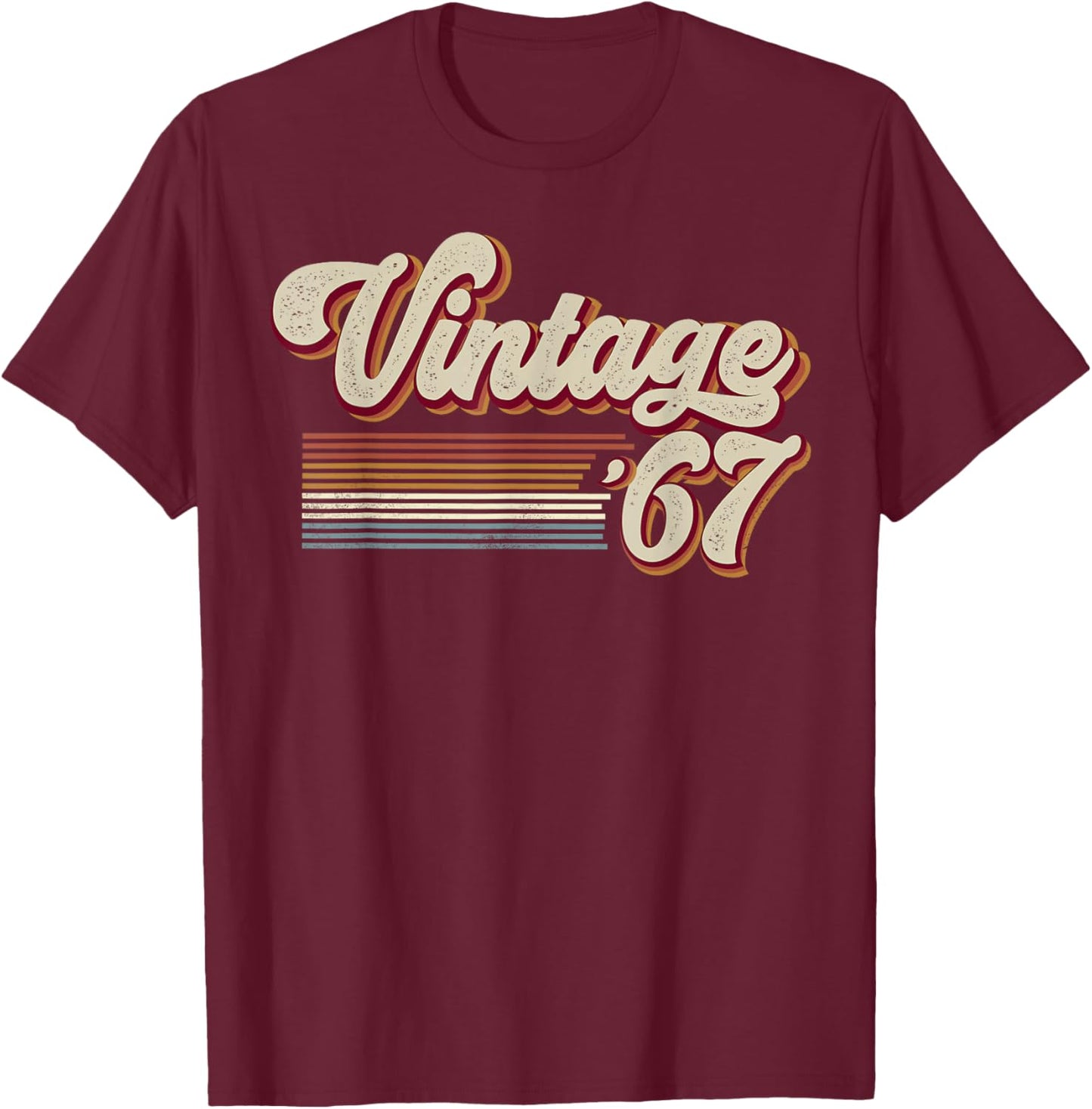 Vintage 1967 Retro Sunset Classic 59-Year-Old 59th Birthday T-Shirt - T-Shirt | Maroon