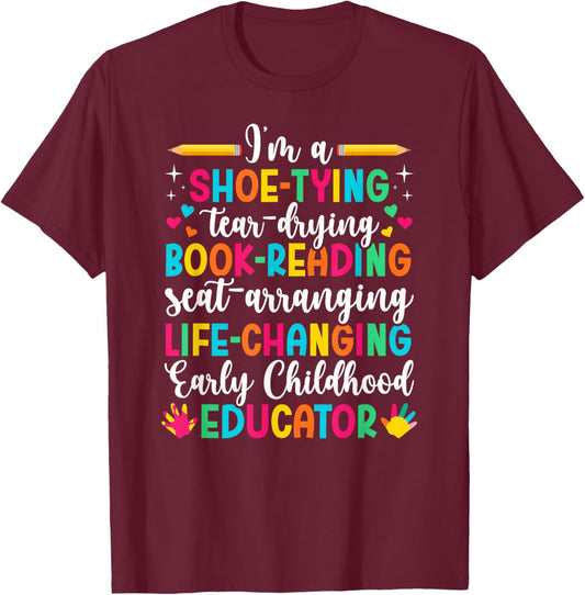Early Childhood Educator Definition Early Childhood Teacher T-Shirt - T-Shirt | Maroon