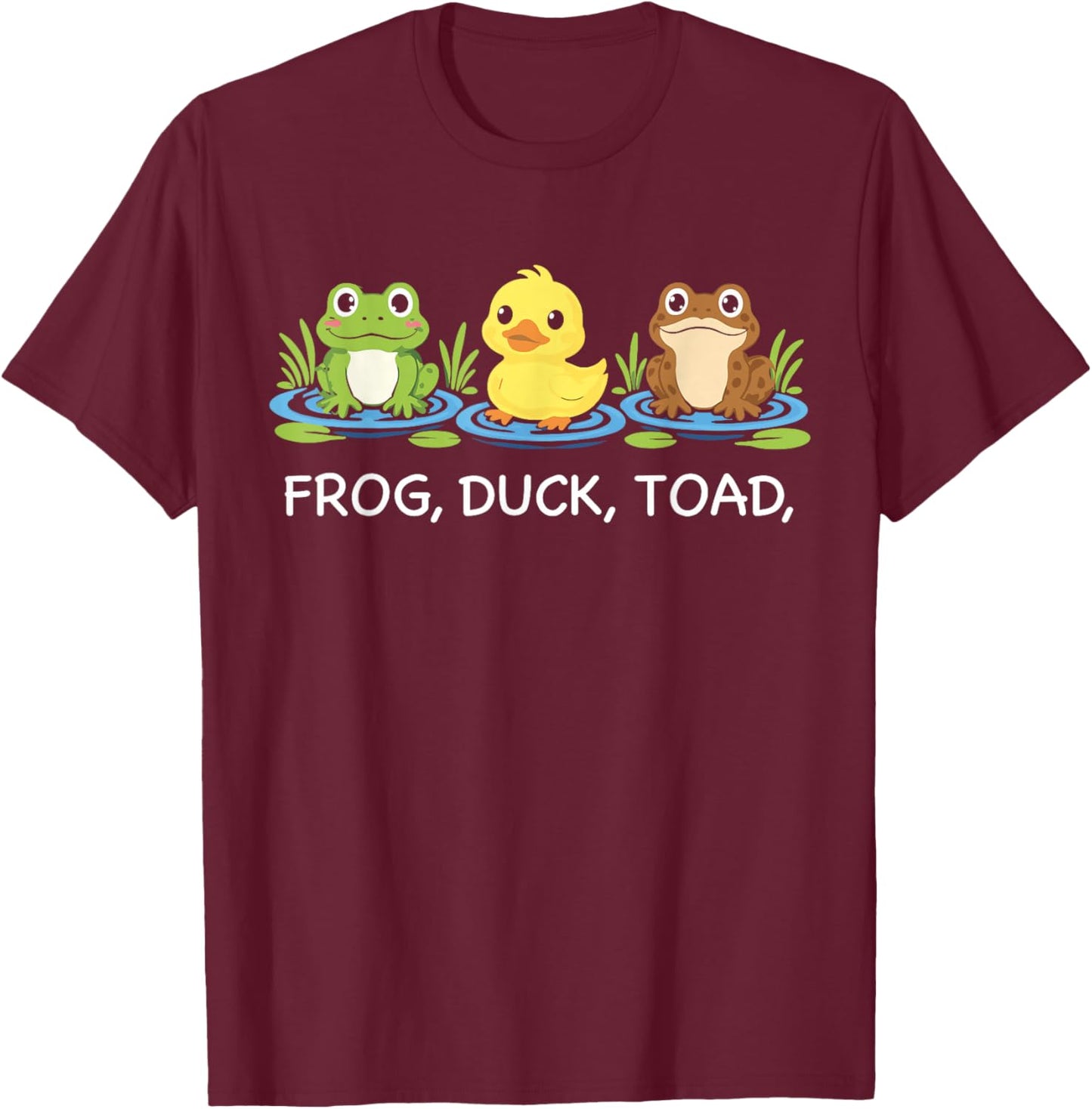 Frog Duck Toad Zoological Funny Women T-Shirt - T-Shirt | Maroon
