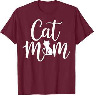 Cat Mom Happy Mothers Day for Cat Lovers Family Matching T-Shirt - T-Shirt | Maroon