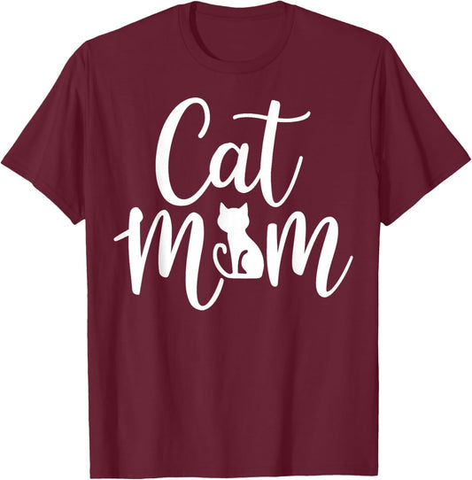 Cat Mom Happy Mothers Day for Cat Lovers Family Matching T-Shirt - T-Shirt | Maroon