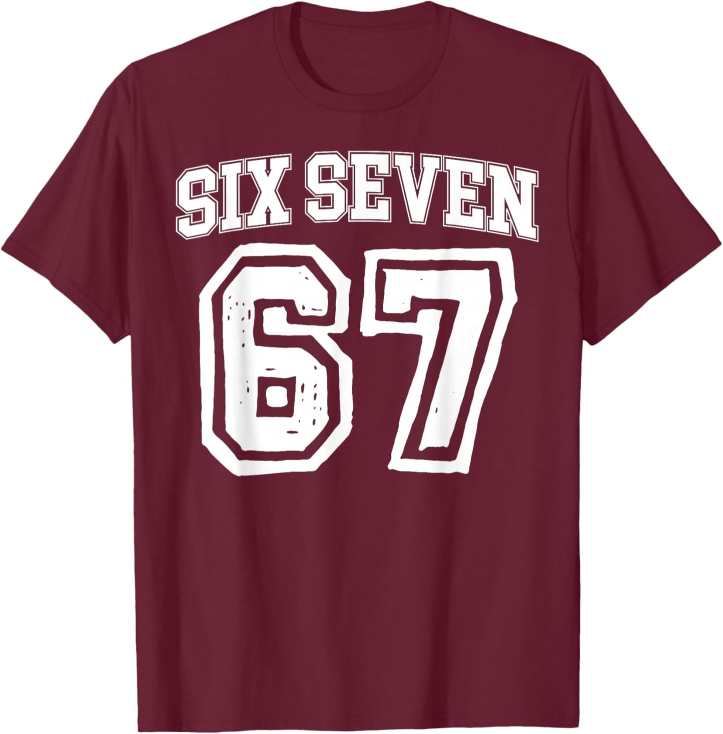 Number 67 Numbered Uniform Sports Jersey Team 67th Birthday T-Shirt - T-Shirt | Maroon