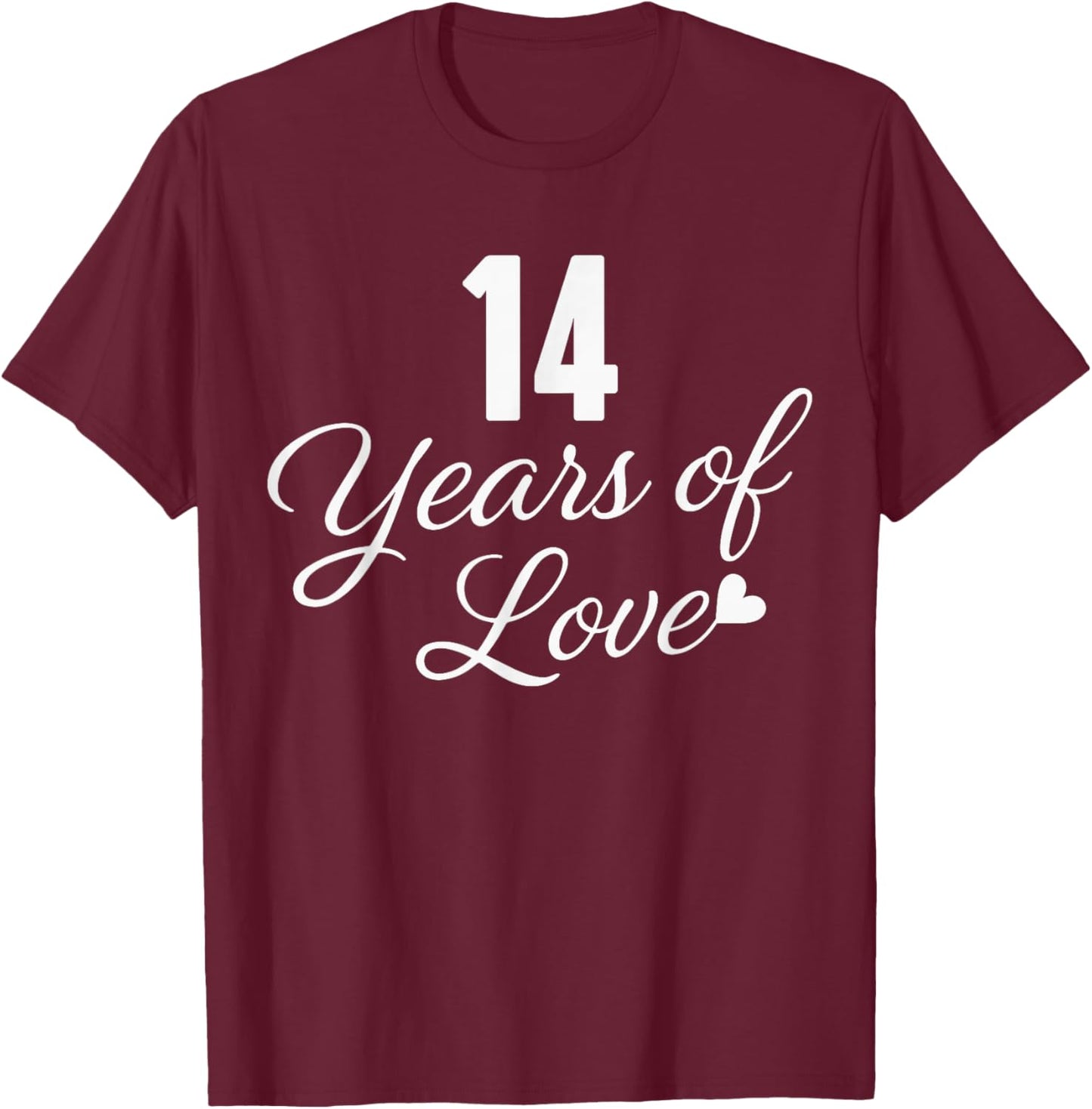 Couples Married 14 Years - Classic 14th Wedding Anniversary T-Shirt - T-Shirt | Maroon