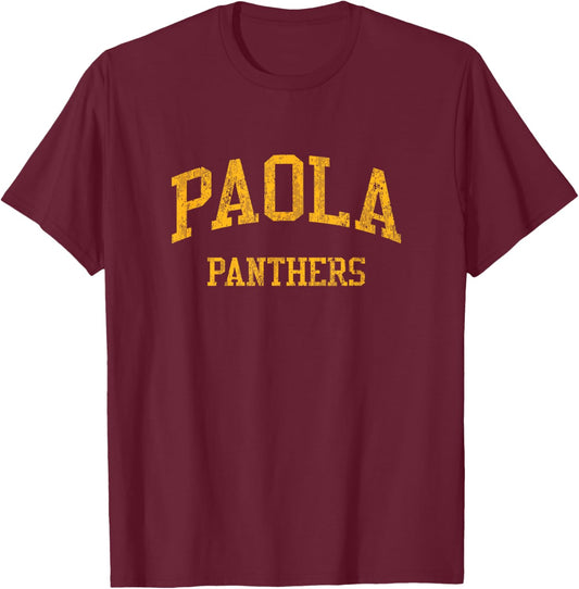 Paola High School HS Paola KS Vintage Sports T-Shirt - T-Shirt | Maroon