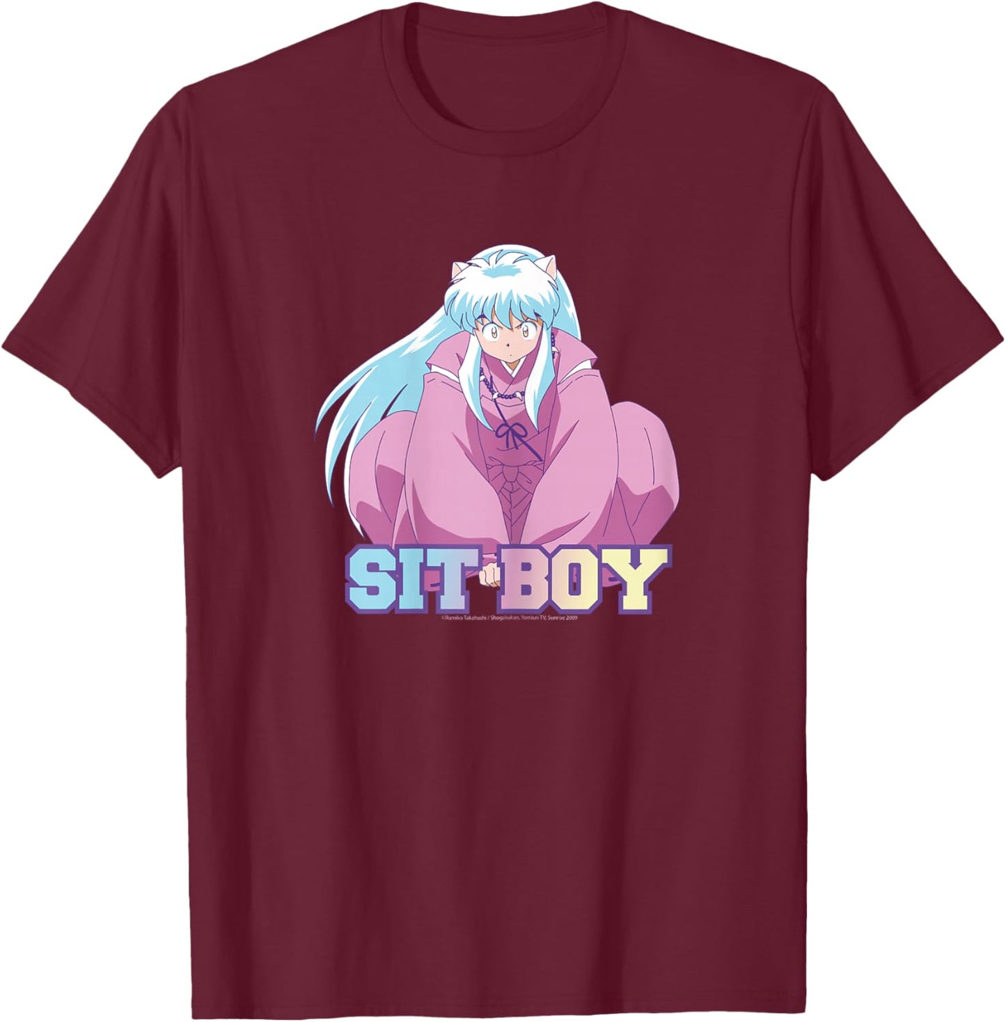 Sit Boy Command Pose T-Shirt - T-Shirt | Maroon