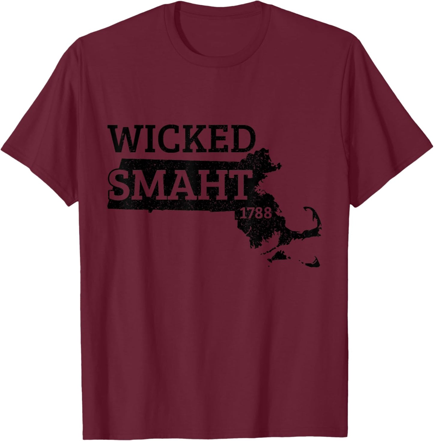 Boston Massachusetts Accent Home State Map Funny Pride T-Shirt - T-Shirt | Maroon