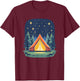 Starry Night Camp Tent Under Pine Forest T-Shirt - T-Shirt | Maroon