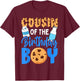 Cousin of The Birthday boy Milk and Cookies 1st Birthday T-Shirt - T-Shirt | Maroon