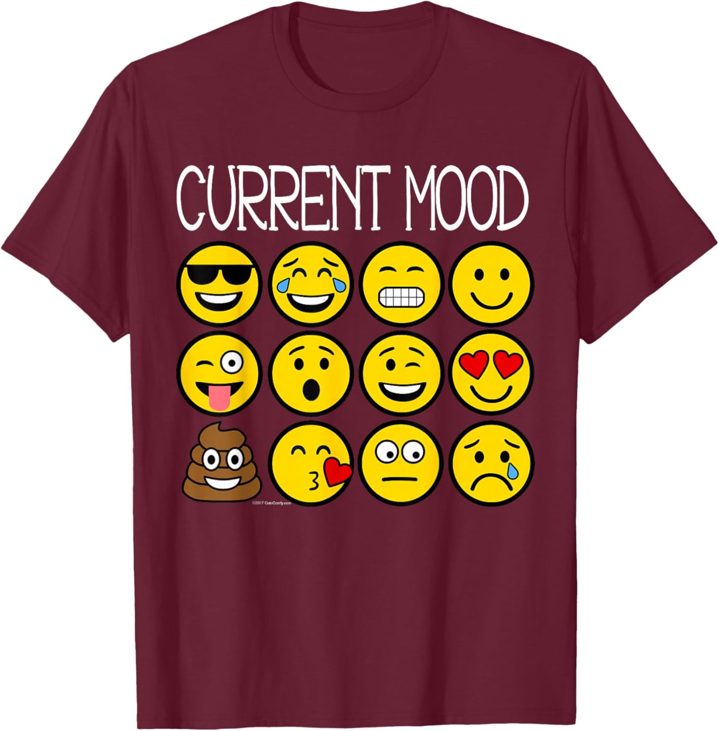 Point to Current Mood Emoticon Happy Emotion Faces Kids Boys T-Shirt - T-Shirt | Maroon