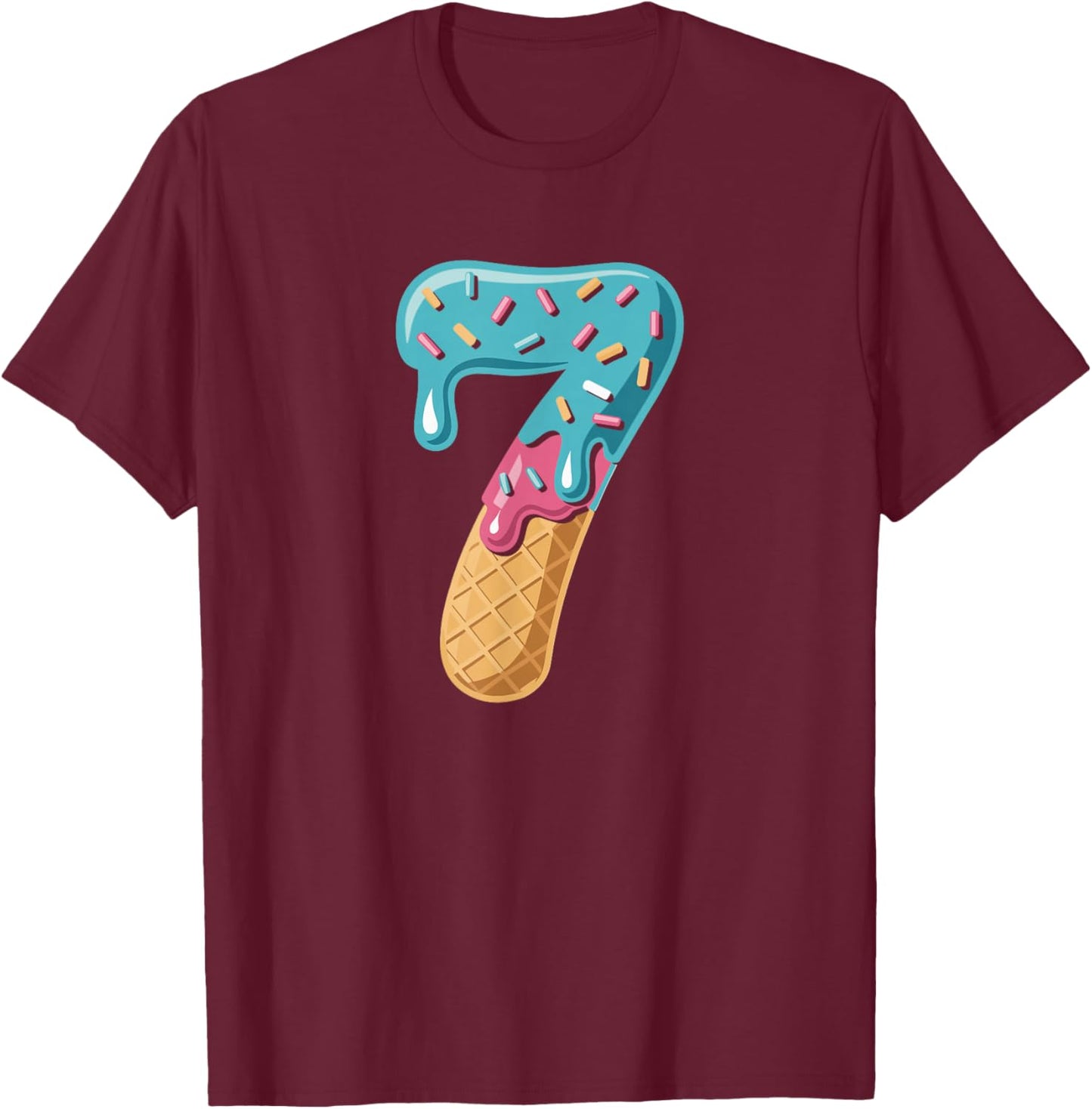 67 Ice Cream Drip Meme Funny Six Seven Matching Partner 2of2 T-Shirt - T-Shirt | Maroon