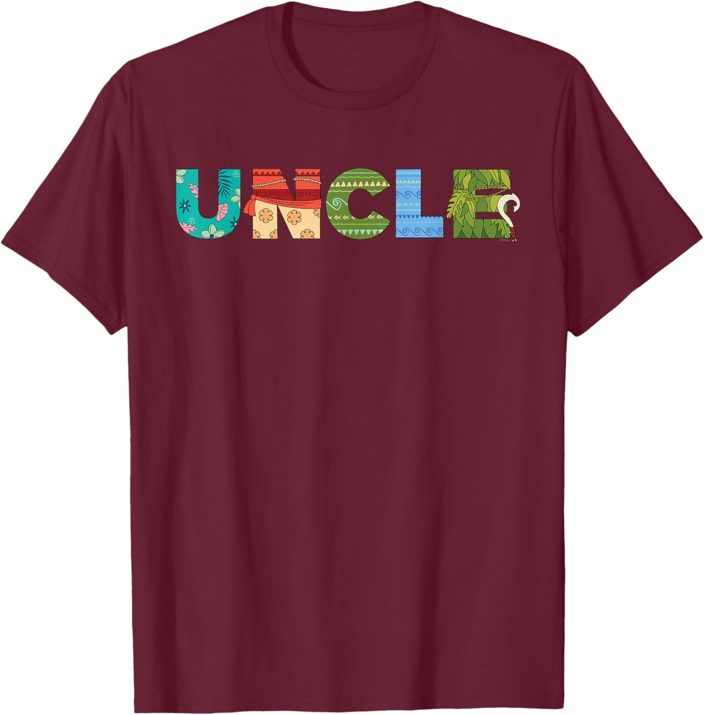 Disney Moana Letters Uncle Birthday Gift Family Disney Trip T-Shirt - T-Shirt | Maroon
