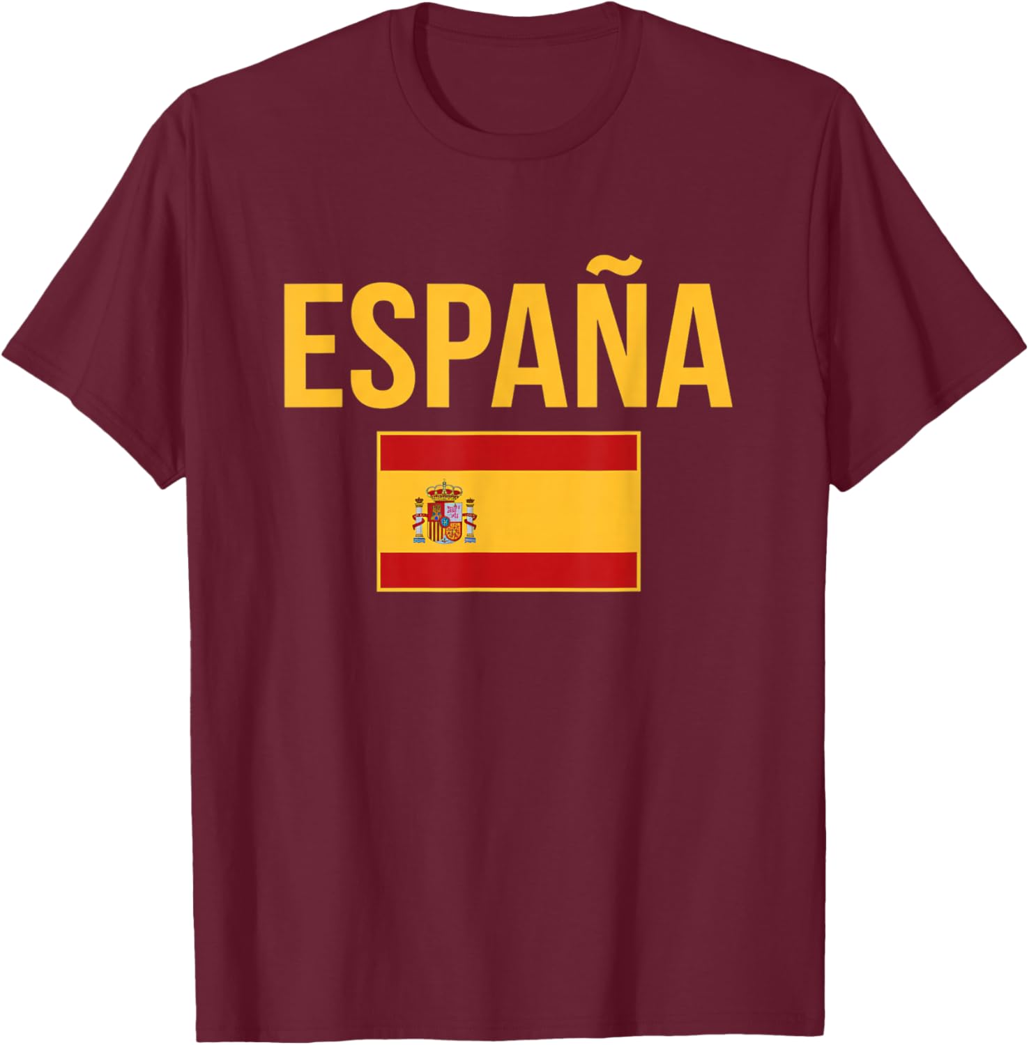 Espaa Spanish Spain Flag Travel Vacation Souvenir T-Shirt - T-Shirt | Maroon