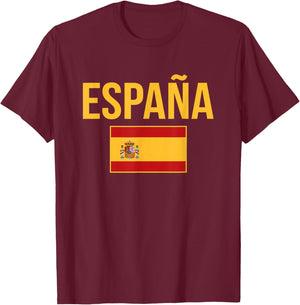 Espaa Spanish Spain Flag Travel Vacation Souvenir T-Shirt - T-Shirt | Maroon