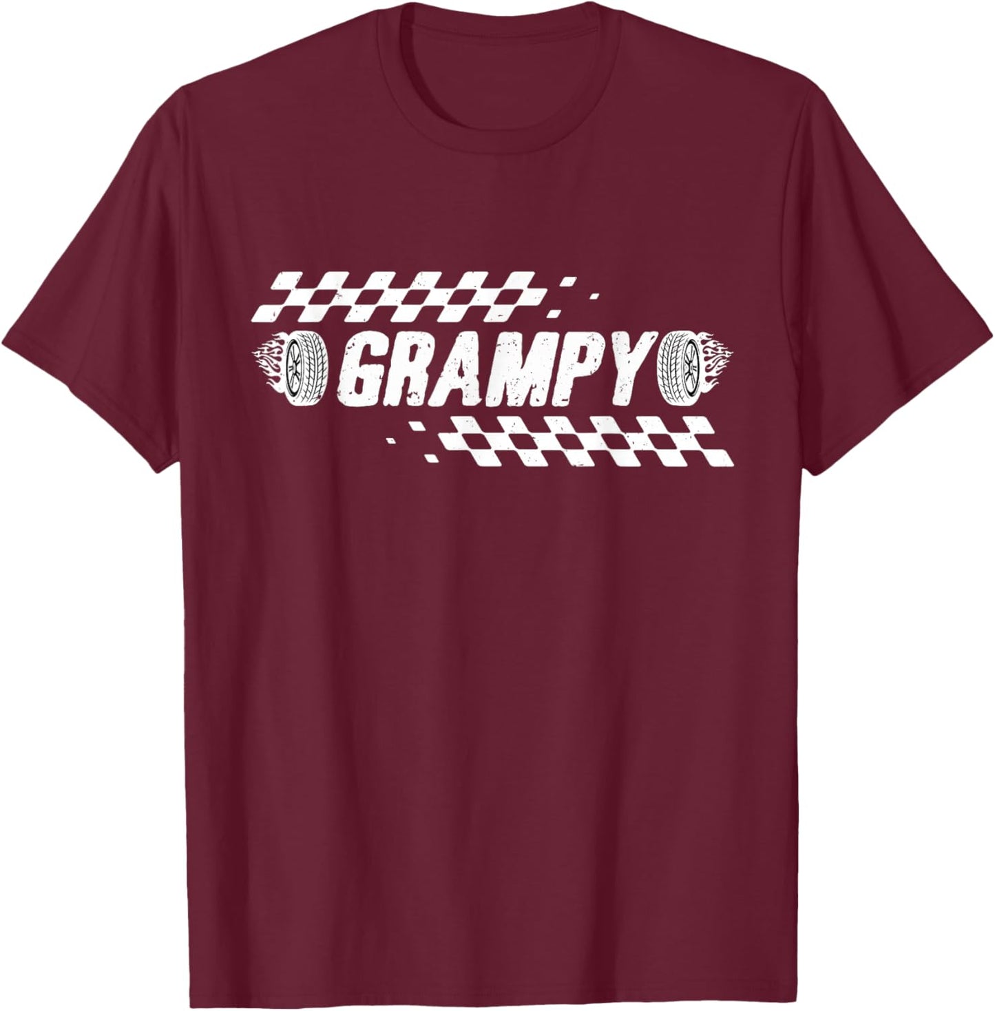 Grampy Racing Race Car Family Birthday Matching T-Shirt - T-Shirt | Maroon
