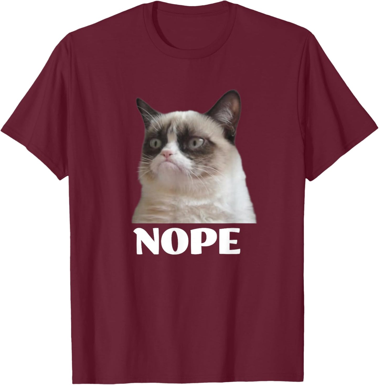 Cat Nope T-Shirt - T-Shirt | Maroon
