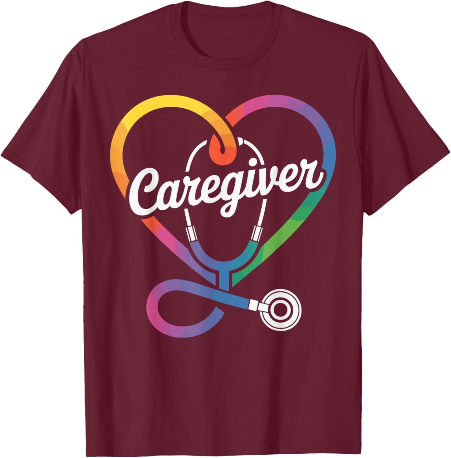 Caregiver Heart T-Shirt - T-Shirt | Maroon